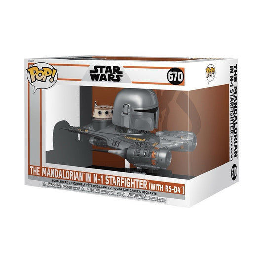 Star Wars Pop! Rides Super Deluxe The Mandalorian in N-1 Starfighter R5-D4 #670